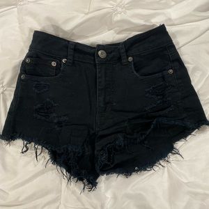 Stretchy high rise black shorts, size 0